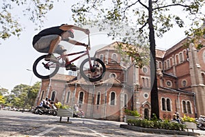 BMX acrobat in Ho Chi Minh, Vietnam