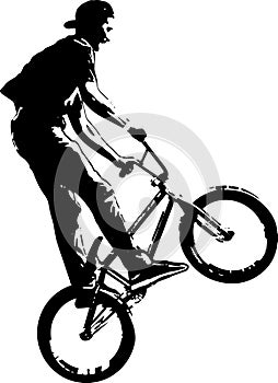 bmx bicyclist sketch silhouette