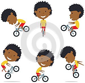 BMX Bike African American Rider Boy.