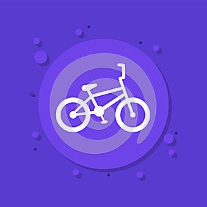 bmx bike icon, bicycle for racing and stunt riding
