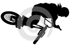 BMX bike rider doing stunts vector graphic