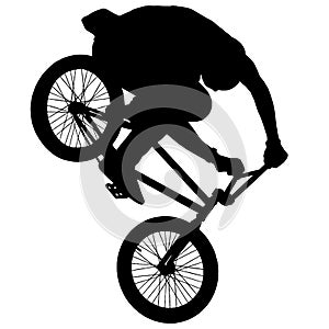 BMX bike rider doing stunts vector graphic