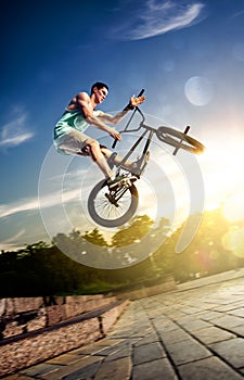 Bmx bike rider on the highlights