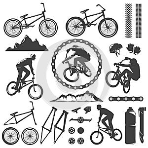 BMX Decorative Graphic Icons Set