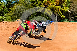BMX Racing Riders Last Corner