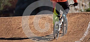 BMX rider competing in the child class