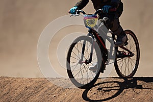 BMX rider competing in the child class