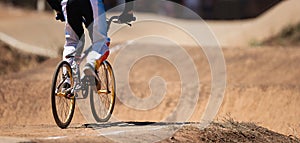 BMX rider competing in the child class