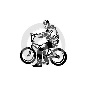 BMX Rider design vector template, illustration, silhouette