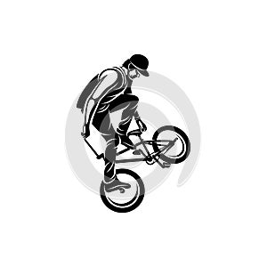 BMX Rider design vector template, illustration, silhouette