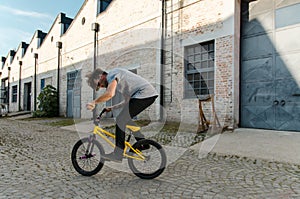 Bmx rider in drive