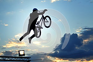 BMX rider making a bike jump