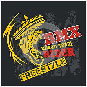 BMX rider - urban team. Vector design.