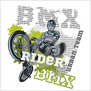 BMX rider - urban team. Vector design.