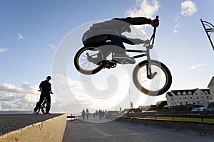 BMX stunts at the street