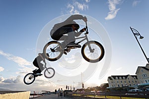 BMX stunts at the street