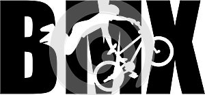 BMX word with silhouette cutout