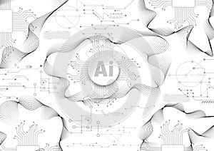 Chatbot OpenAi and line technology network background.