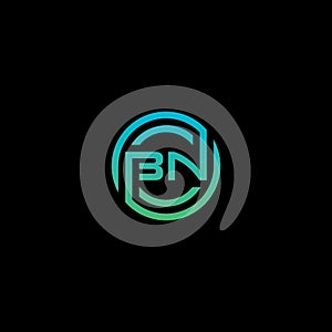 BN Circle Logo Template Vector