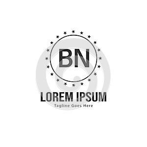 BN Letter Logo Design. Creative Modern BN Letters Icon Illustration