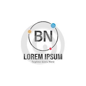 BN Letter Logo Design. Creative Modern BN Letters Icon Illustration