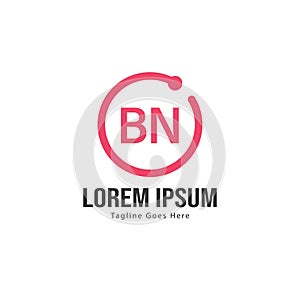 BN Letter Logo Design. Creative Modern BN Letters Icon Illustration