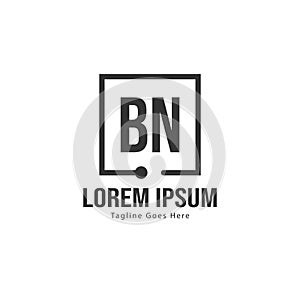 BN Letter Logo Design. Creative Modern BN Letters Icon Illustration