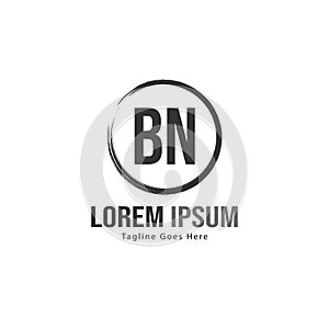 BN Letter Logo Design. Creative Modern BN Letters Icon Illustration