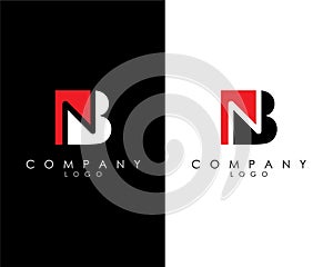 BN, NB letter red and black color abstract company Logo Design vector