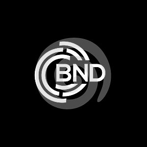 BND letter logo design on black background. BND creative initials letter logo concept. BND letter design