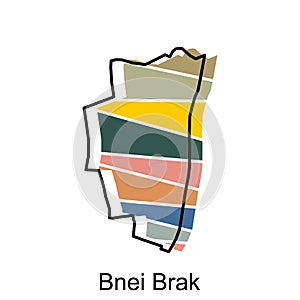 Bnei Brak map territory icon. Israel map vector icon for web design isolated on white background photo