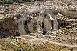 The Bnei Hazir Tomb and the Tomb of Zechariah in Jerusalem, Israel