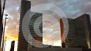 BNF architecture Paris Skies sunset clouds