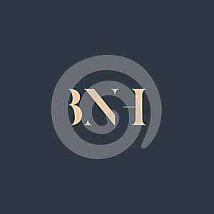 BNH abstract letter logo