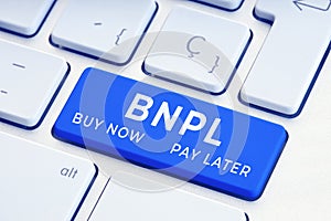 BNPL message on computer Keyboard Key