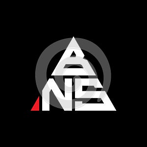 BNS triangle letter logo design with triangle shape. BNS triangle logo design monogram. BNS triangle vector logo template with red