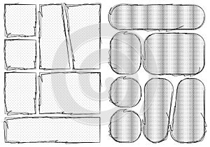 Manga set storyboard layout template for rapidly create the comic book style. A4 design of paper ratio is fit for print out