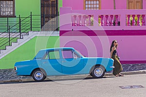 BO-Kaap colors, pink, green and a calypso car