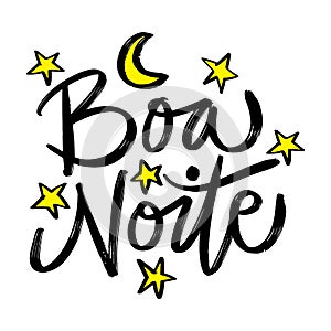 Boa Noite hand lettering. Brazilian. Good night. Greeting card. photo