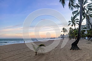 Boa viagem Beach and city skyline at sunset - Recife, Pernambuco, Brazil photo