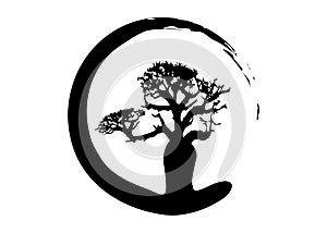 Boab or Baobab Tree Vector isolated, tree silhouette logo concept icon