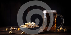 A Boal of Pop Corn and a Mug of Beer