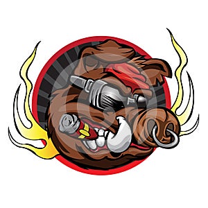 Boar head for sport team mascot