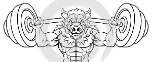 Boar Razorback Hog Weight Lifting Gym Mascot