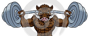 Boar Razorback Hog Weight Lifting Gym Mascot