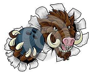 Boar Wild Hog Razorback Warthog Pig Bowling Mascot