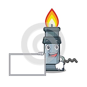 With board bunsen burner isolated with the cartoon