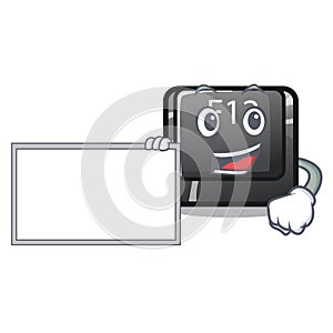 With board button f12 on a keyboard mascot photo