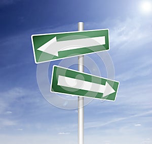 Board direction in way with arrow