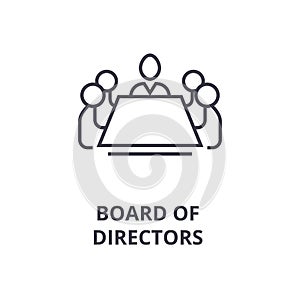 Board of directors line icon, outline sign, linear symbol, vector, flat illustration